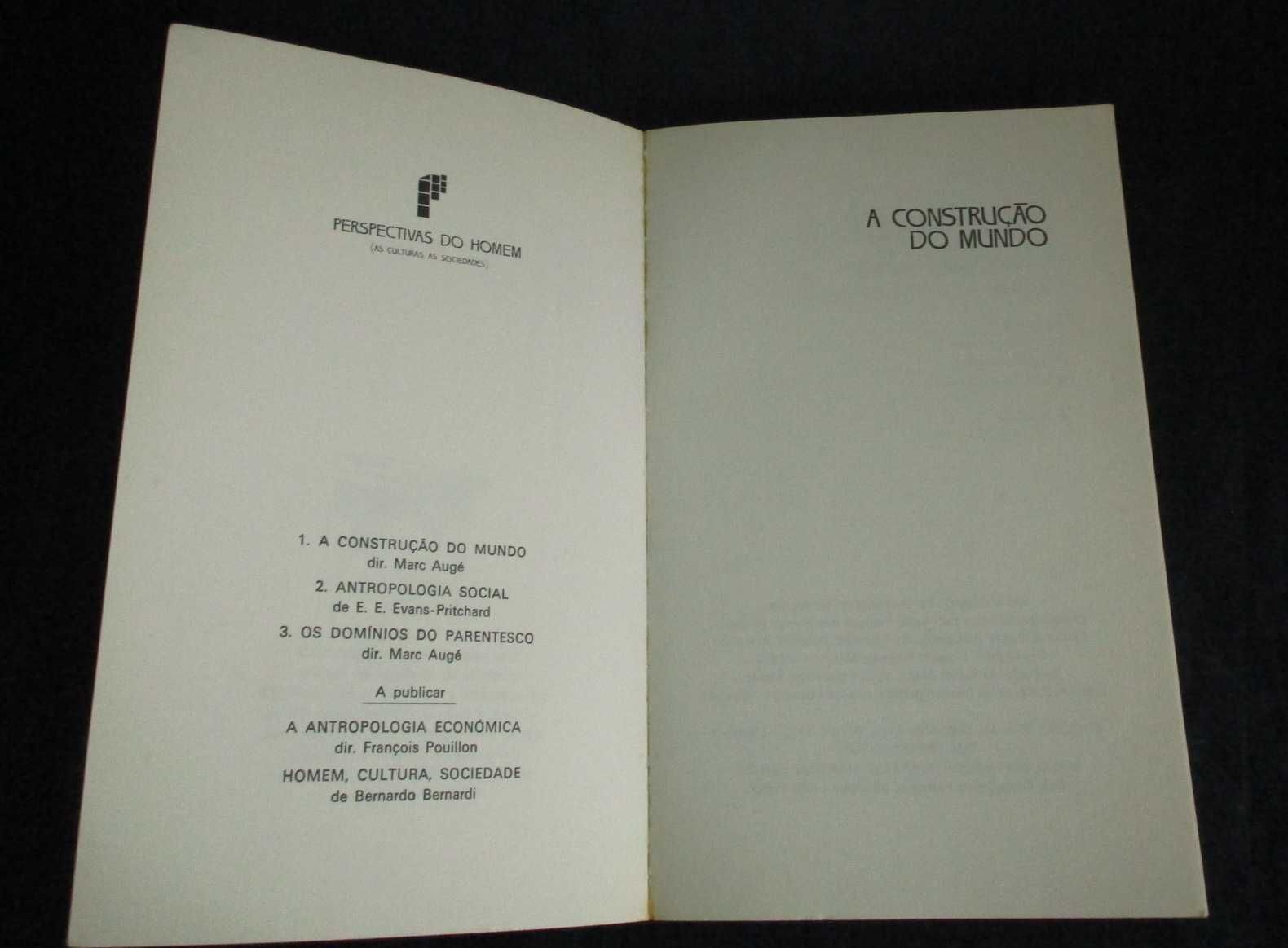 Livro A Construção do Mundo Marc Augé