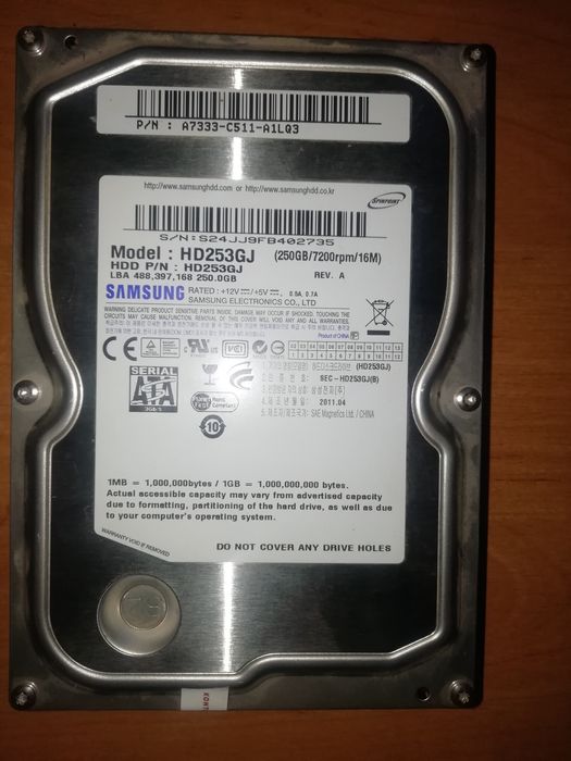 Жесткий диск HDD 250Gb 3,5 SATA SAMSUNG +Windows +Office