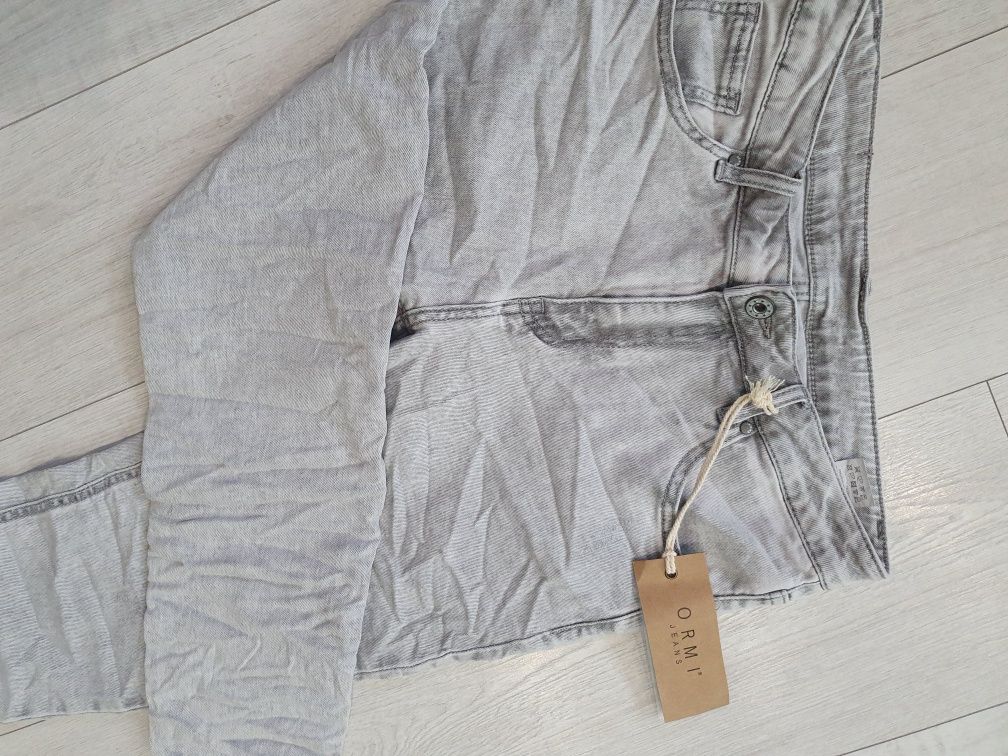 Spodnie rurki gniecione elastyczne miękkie jeansowe M L 38 40