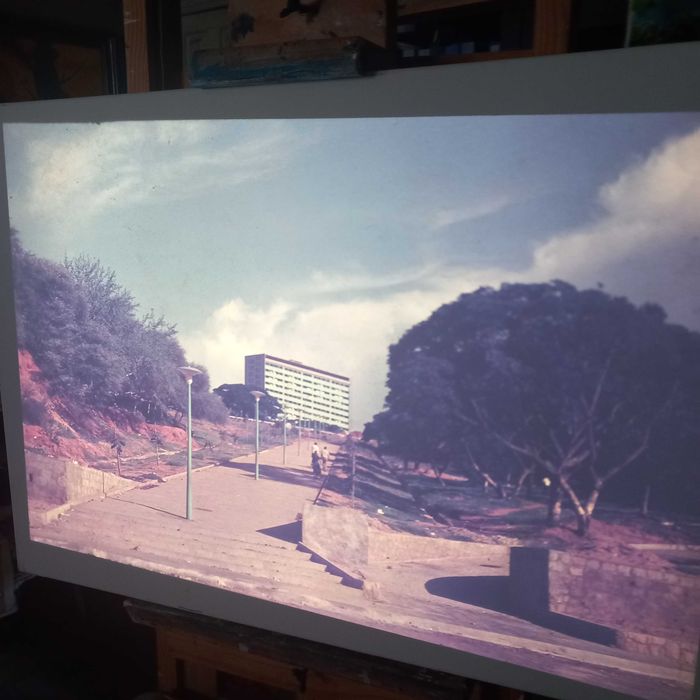 Conjunto oito slides coloridos