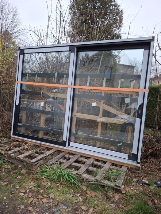 OKNO Hst czarny mat salamander pakiet 3 szyb 337cmx248cm OKAZJA!