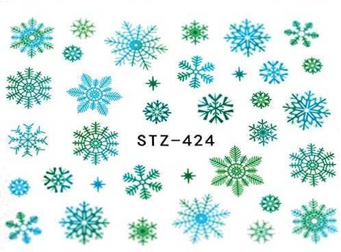 STZ424 Naklejki wodne zima śnieżynki śnieg