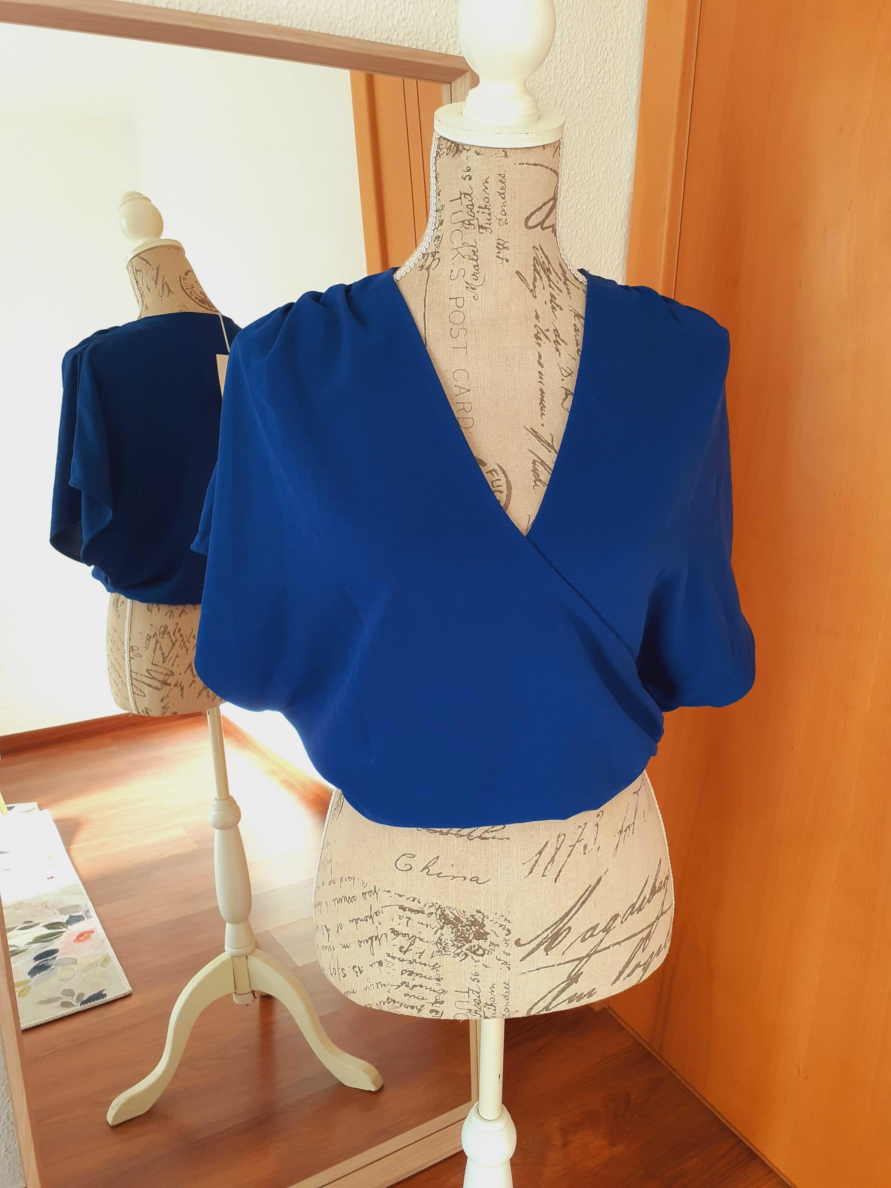 Blusa azulão cropped Zara