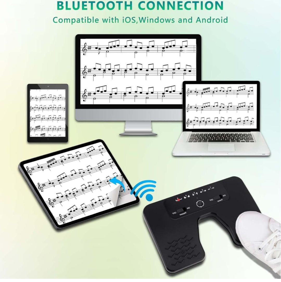 Tavsou Pedał Bluetooth Page Turner do tabletów i smartfonów