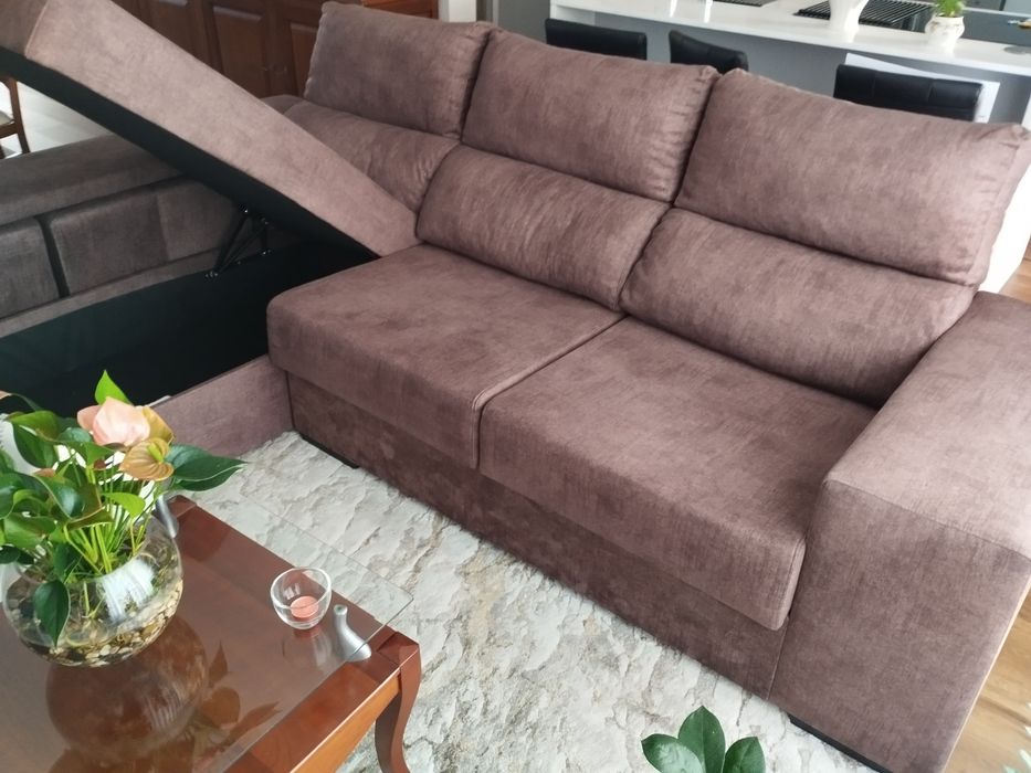 Sofá Chaise lounge 4 puffs