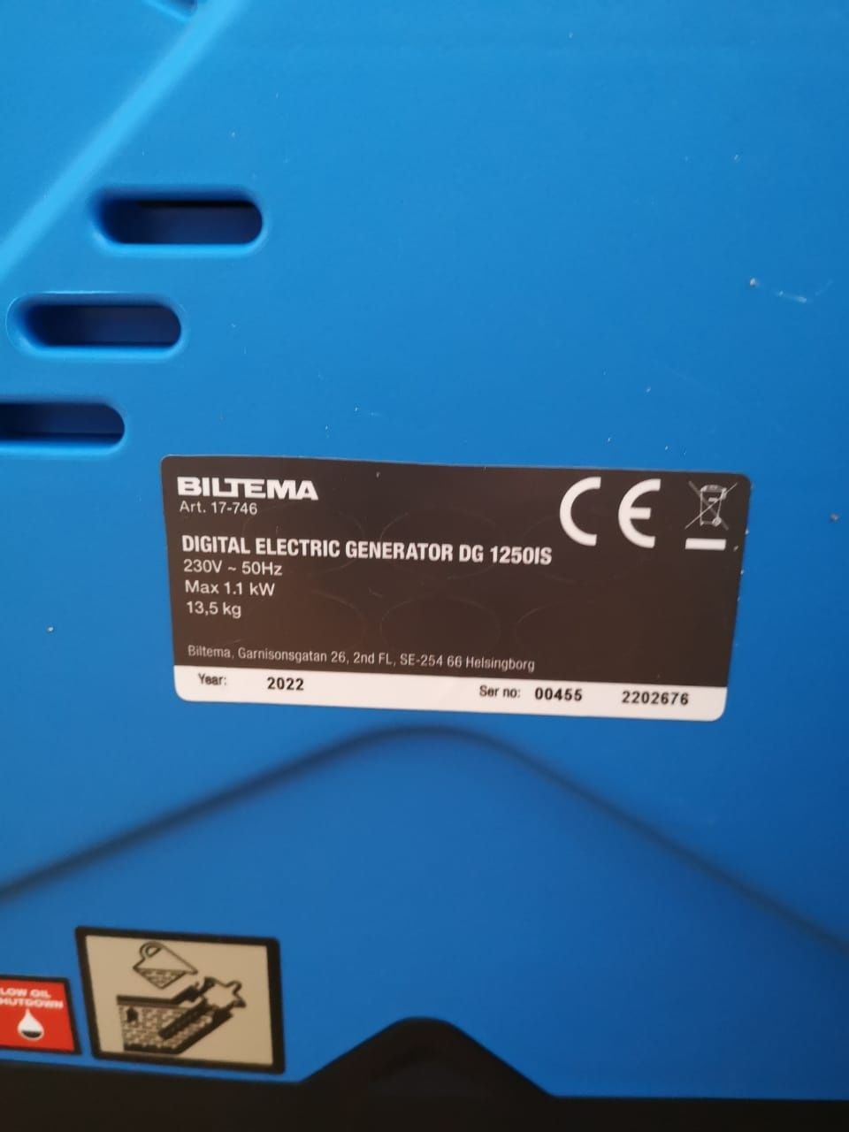 Инверторный генератор BILTEMA DG1250is