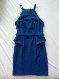 Niebieska krótka sukienka na ramiączkach 36 38 uk 12