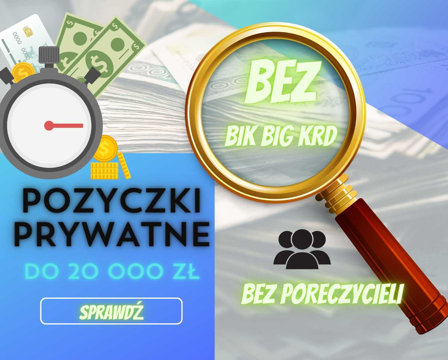 Pożyczki Prywatne bez BIK BIG KRD do 200 000 zł. Pożyczki dla firm