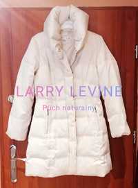 Larry Levine śliczna kurtka płaszczyk puchowy kremowy r. M