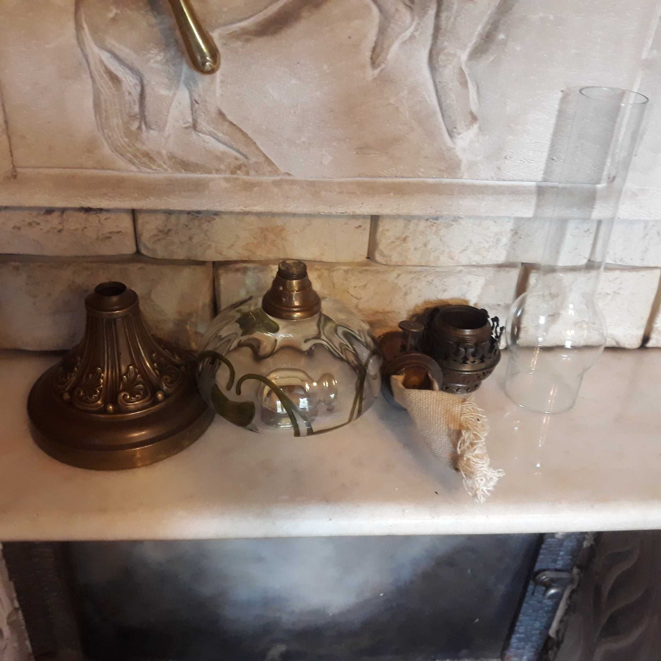 Sprawna lampa naftowa=brąz lub mosiądz
