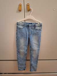 Spodnie jeansowe rurki 110, miekkie, treginsy