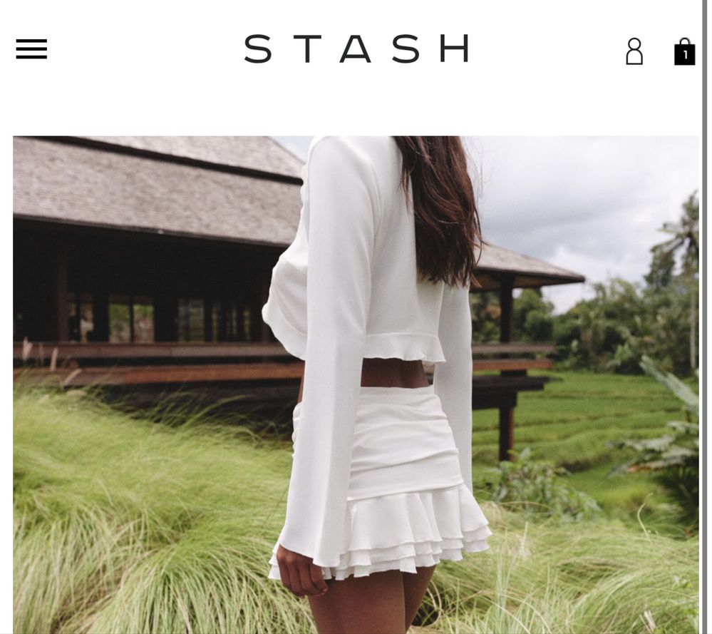 Костюм білий stash сташ спідниця топ юбка
