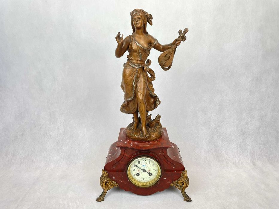 Zegar kominkowy (marmur, brąz)