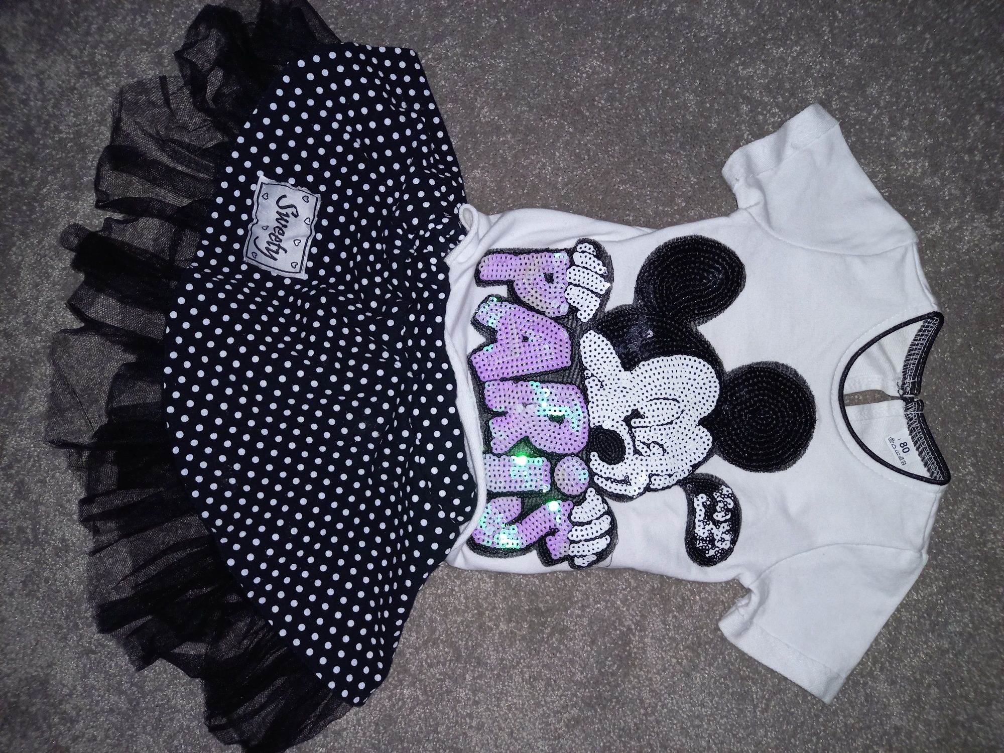 Piękny komplet bluzka Minnie spódnica Sweety zestaw spodniczka tiul