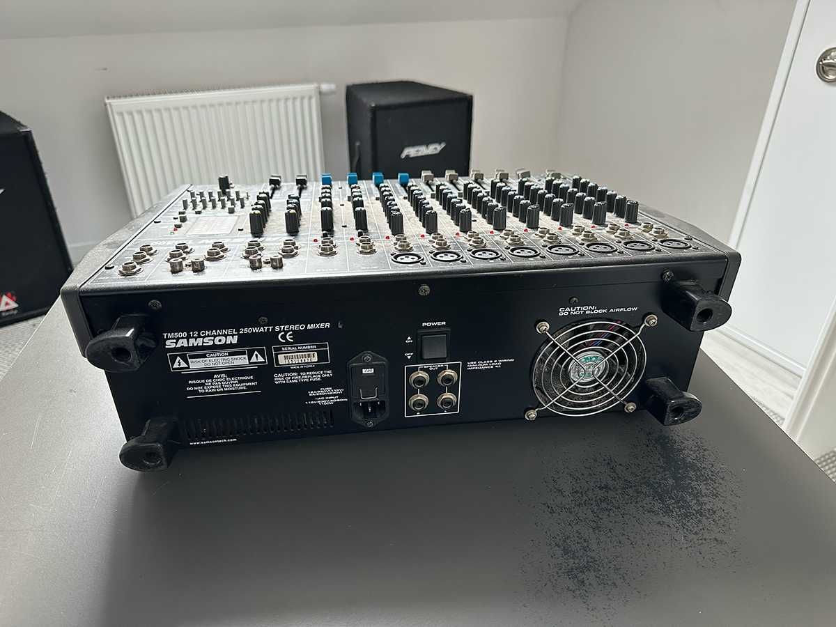 Powermikser Samson TM500 + 2 kolumny Peavey Eurosys 3
