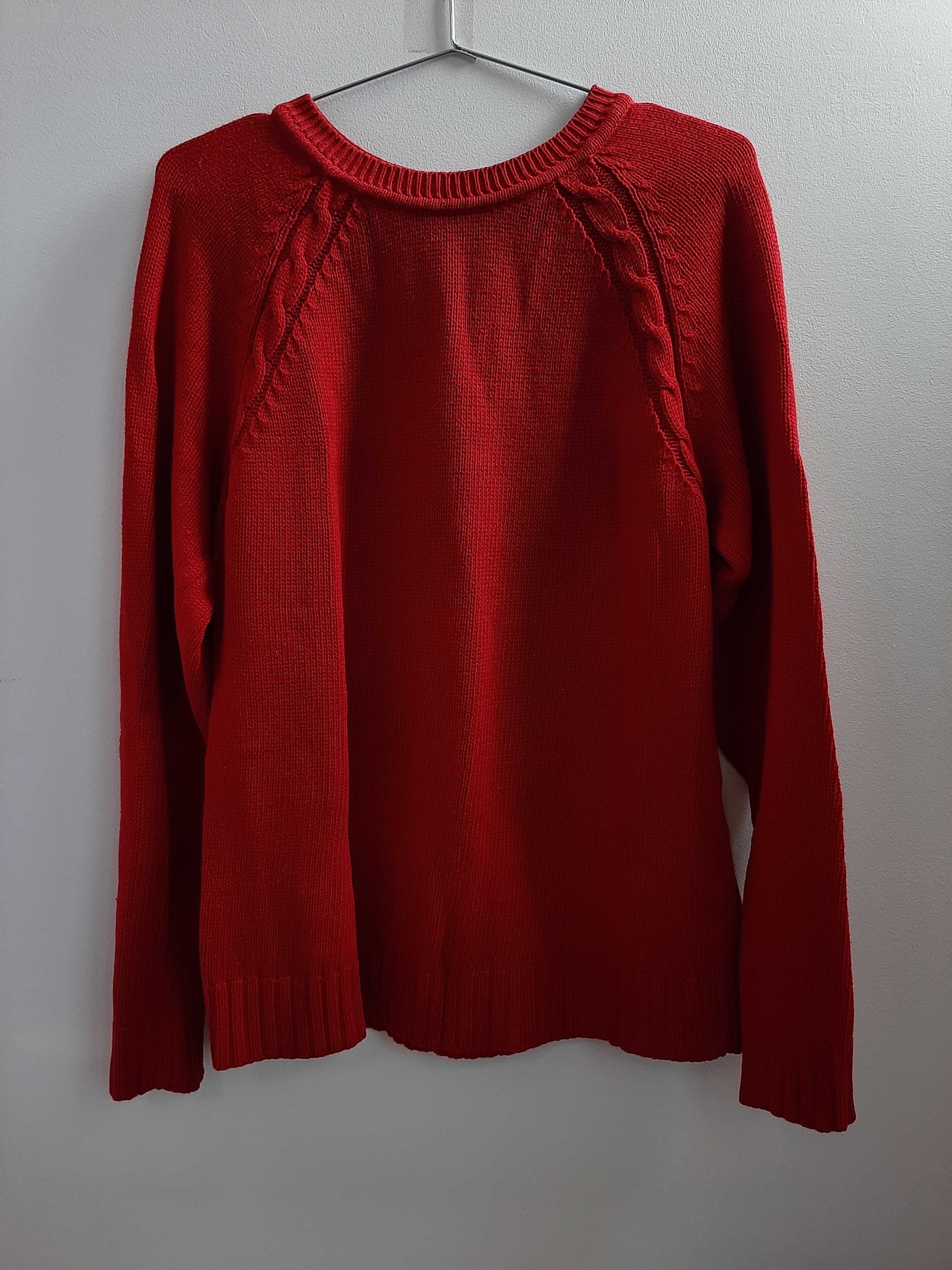 Жіночий в'язаний светр, червоний светр, зимовий светр