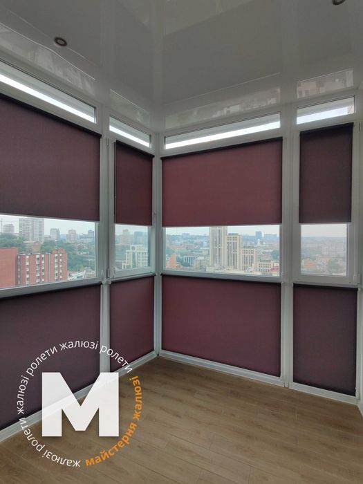 Тканинні ролети, жалюзі день ніч black out, римські, рулонні штори