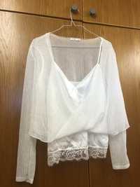 Blusa com renda zara