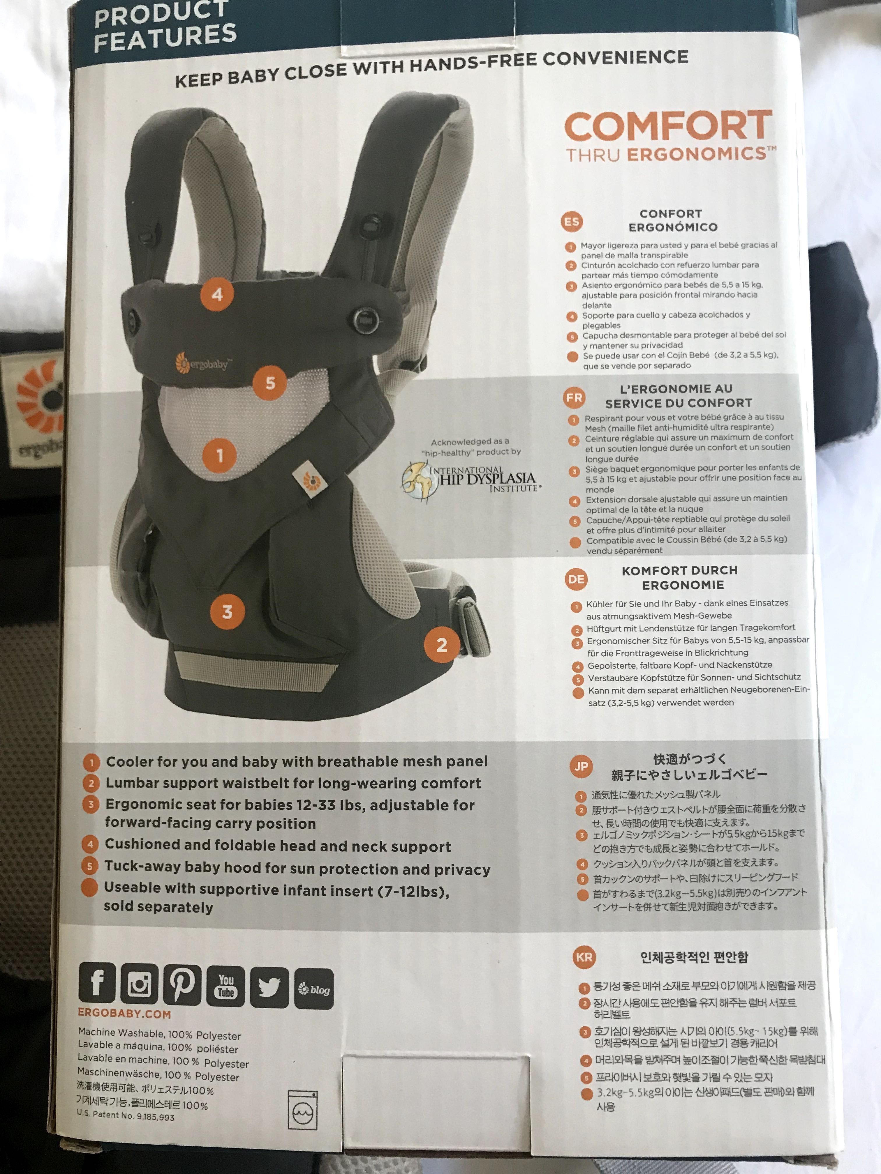 ergobaby 360 e redutor recém nascido