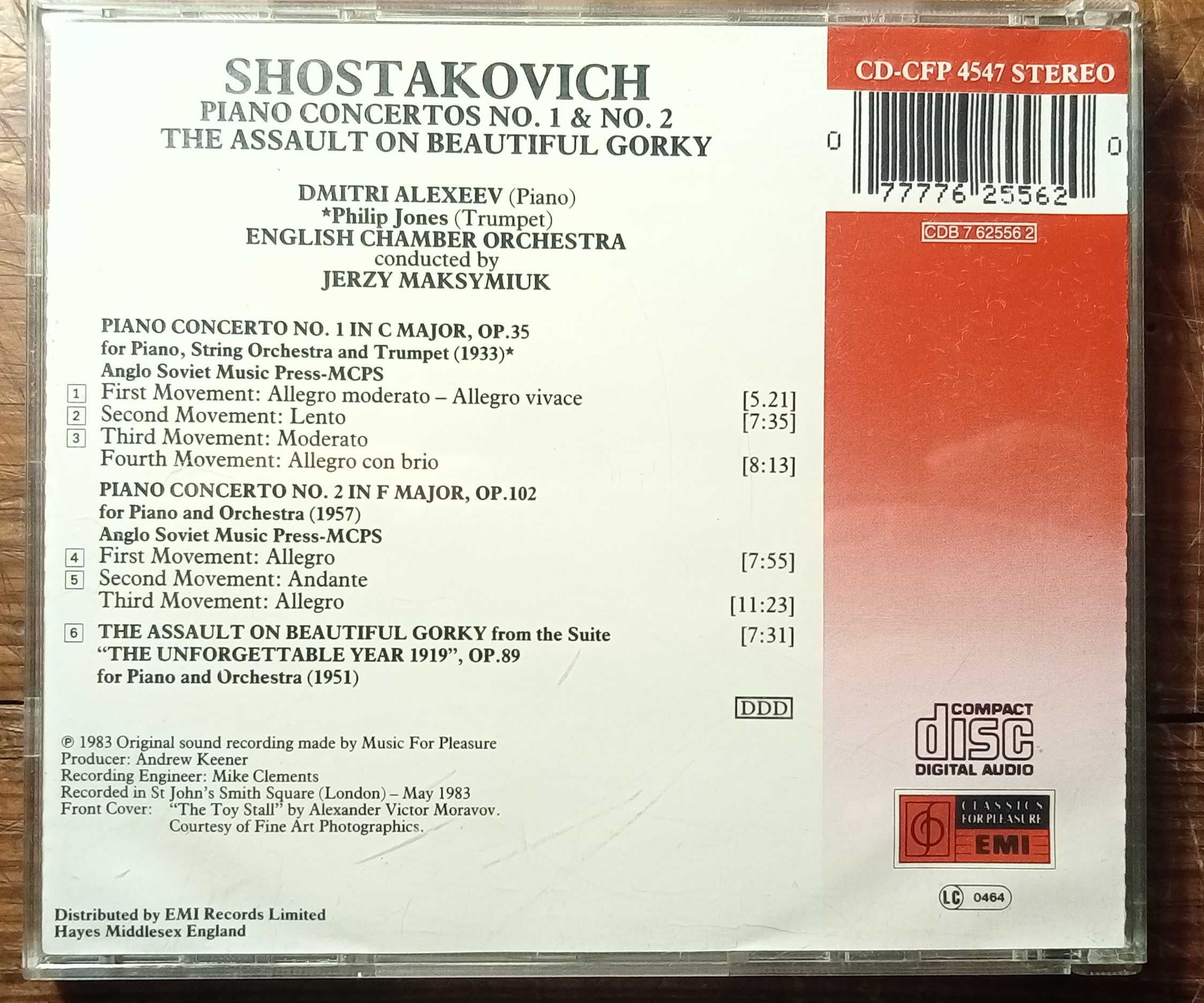 Shostakovich - Piano Concertos 1 & 2 (Dmitri Alexeev) EMI CD