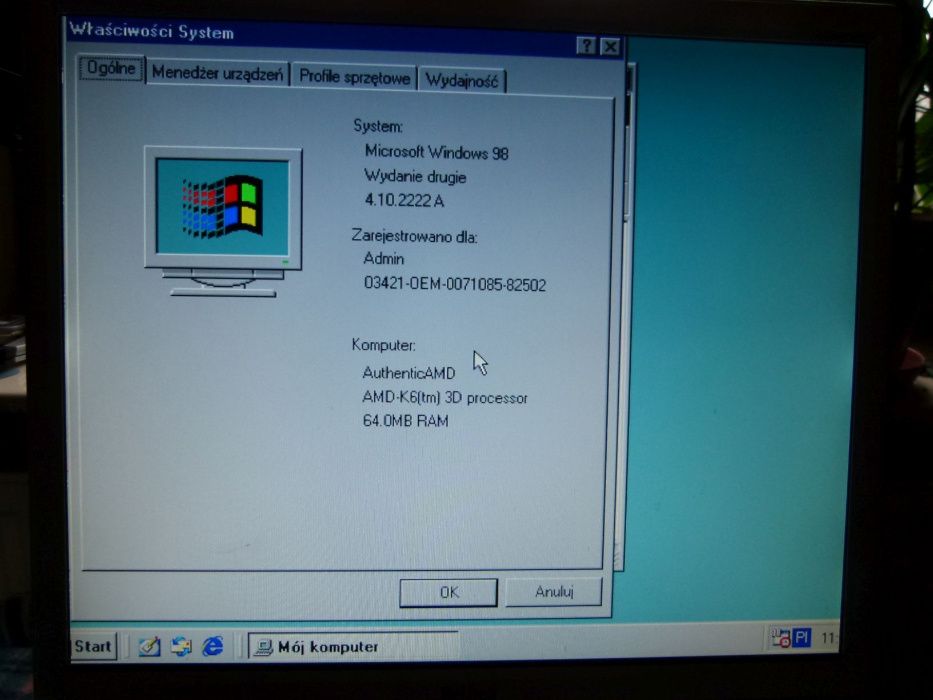 Komputer AMD K6 500MHz DFI P5BV3+/e 64MB RAM ISA AT TNT2