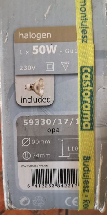 Lampka halogen punktowa sufitowa srebrna