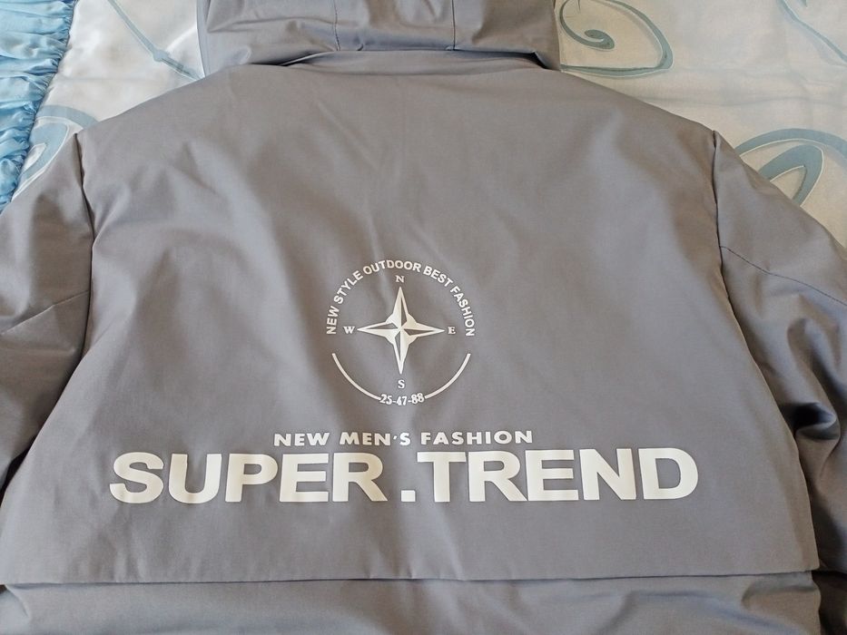 Куртка-пальто сіре з хутровою опушкою 2 розміри