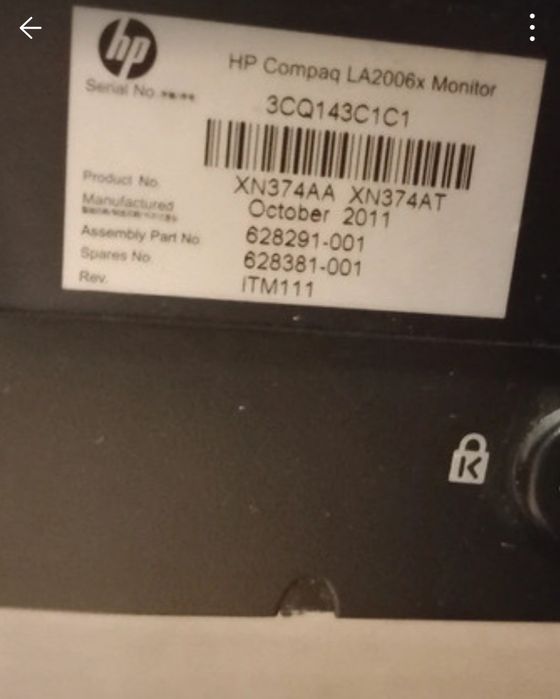 Monitor HP Compaq LA2006x