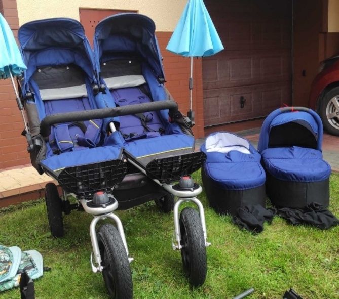 Wózek TFK Twin adventure chaber bliźniaczy rok po roku bliźniaki