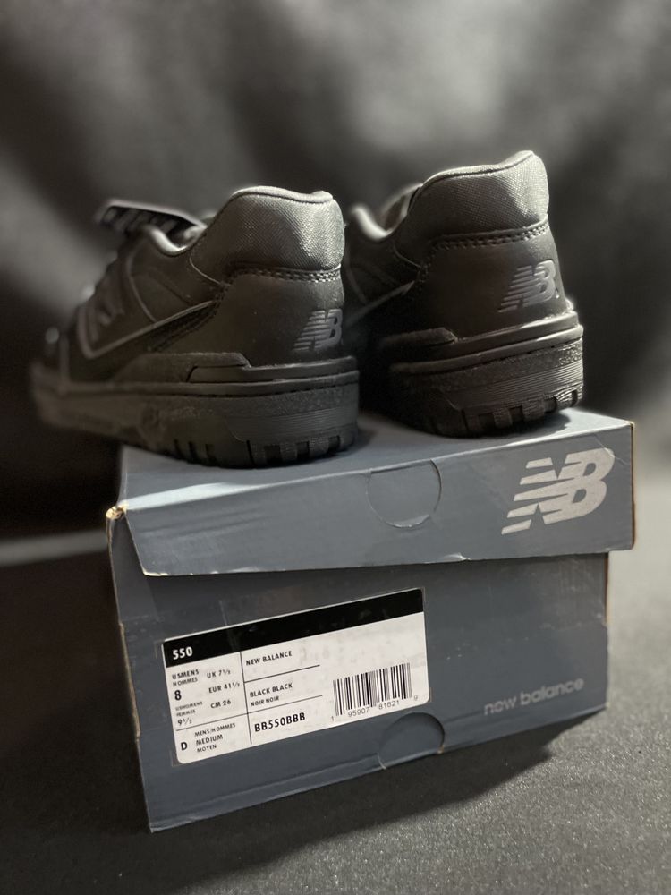 New Balance 550 кроссовки чёрные