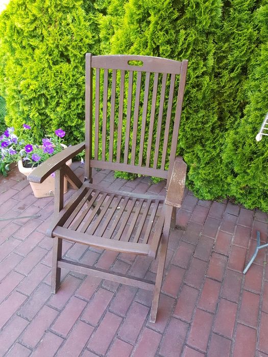 Leżak krzeslo do ogrodu z drewna