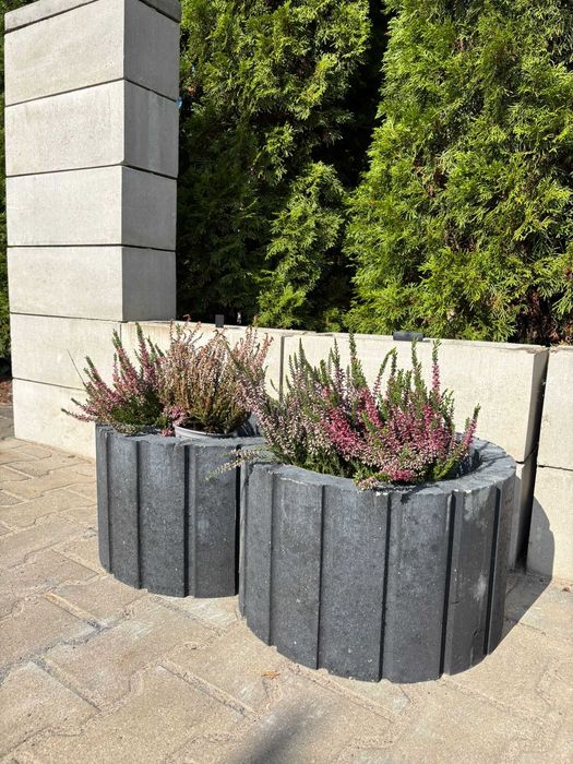 GAZON donica betonowa mrozoodporna na kwiaty krzewy trawy SZARY GRAFIT