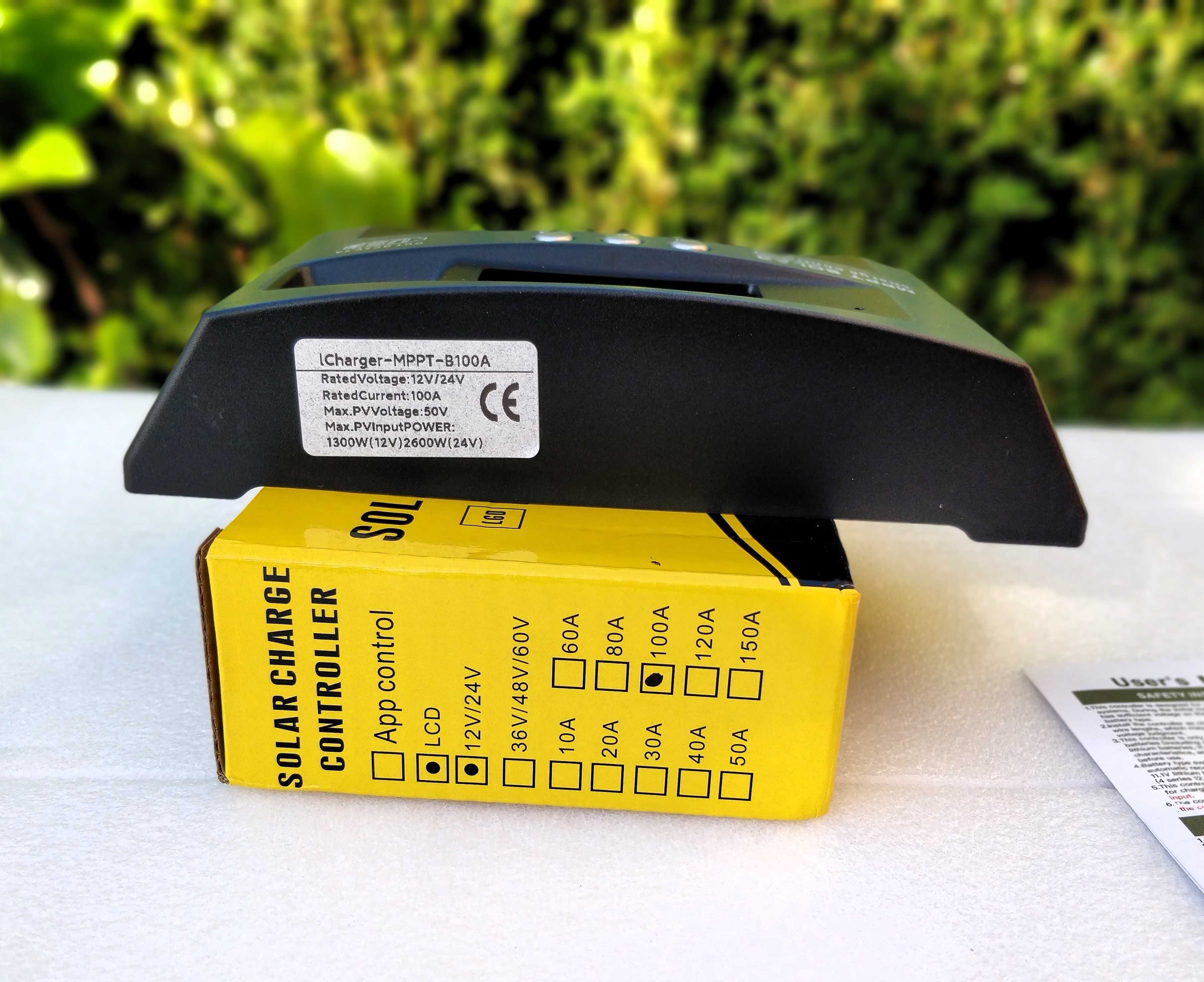 Controlador de Carga Solar MPPT C/LCD de 100A  * 12V / 24V
