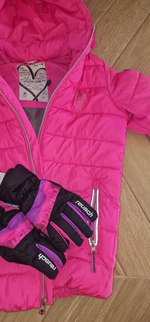 Pink kurtka narciarska McGregor różowa rękawice narciarskie Reusch