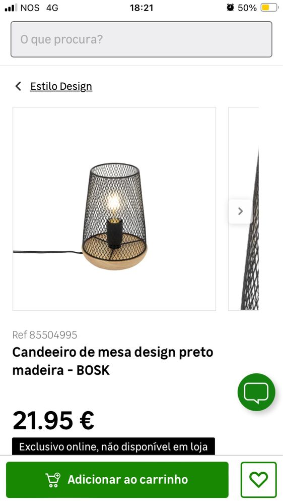 Vendo Candeeiro Bosk