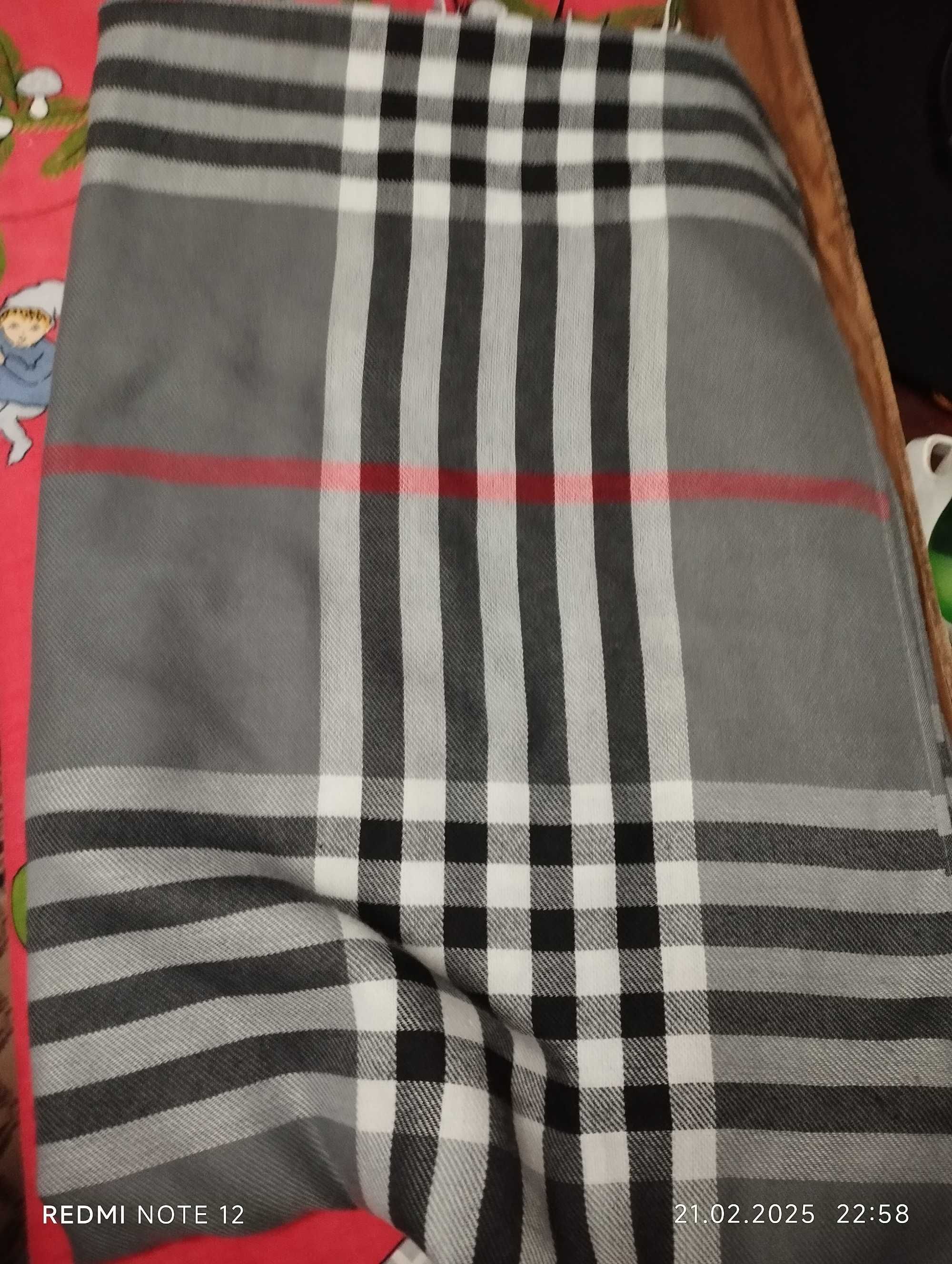 Шарф у клітинку Pashmina в стилі Burberry 68х180см