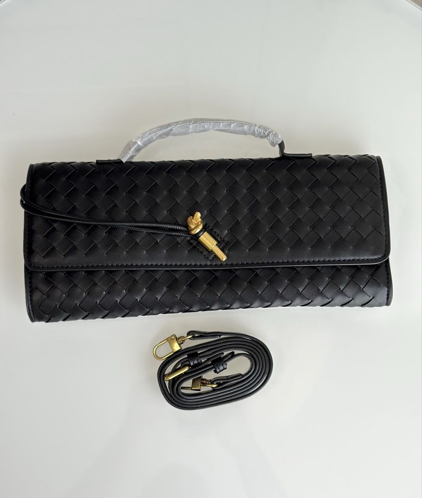 Сумка клатч Bottega Veneta Long Clutch Andiamo With Handle Black