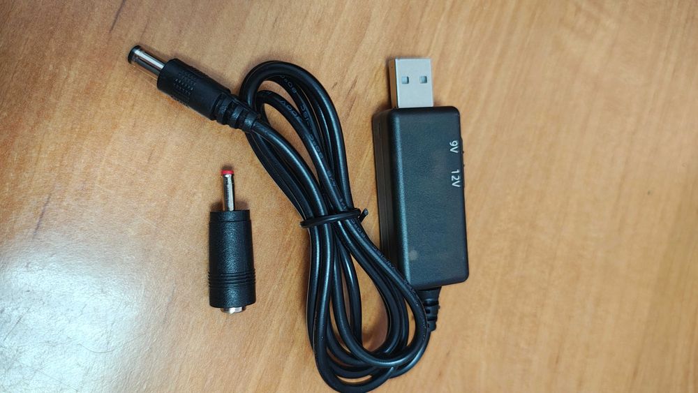 Кабель повышающий USB 5V - DC to 9V/12V c переключателем