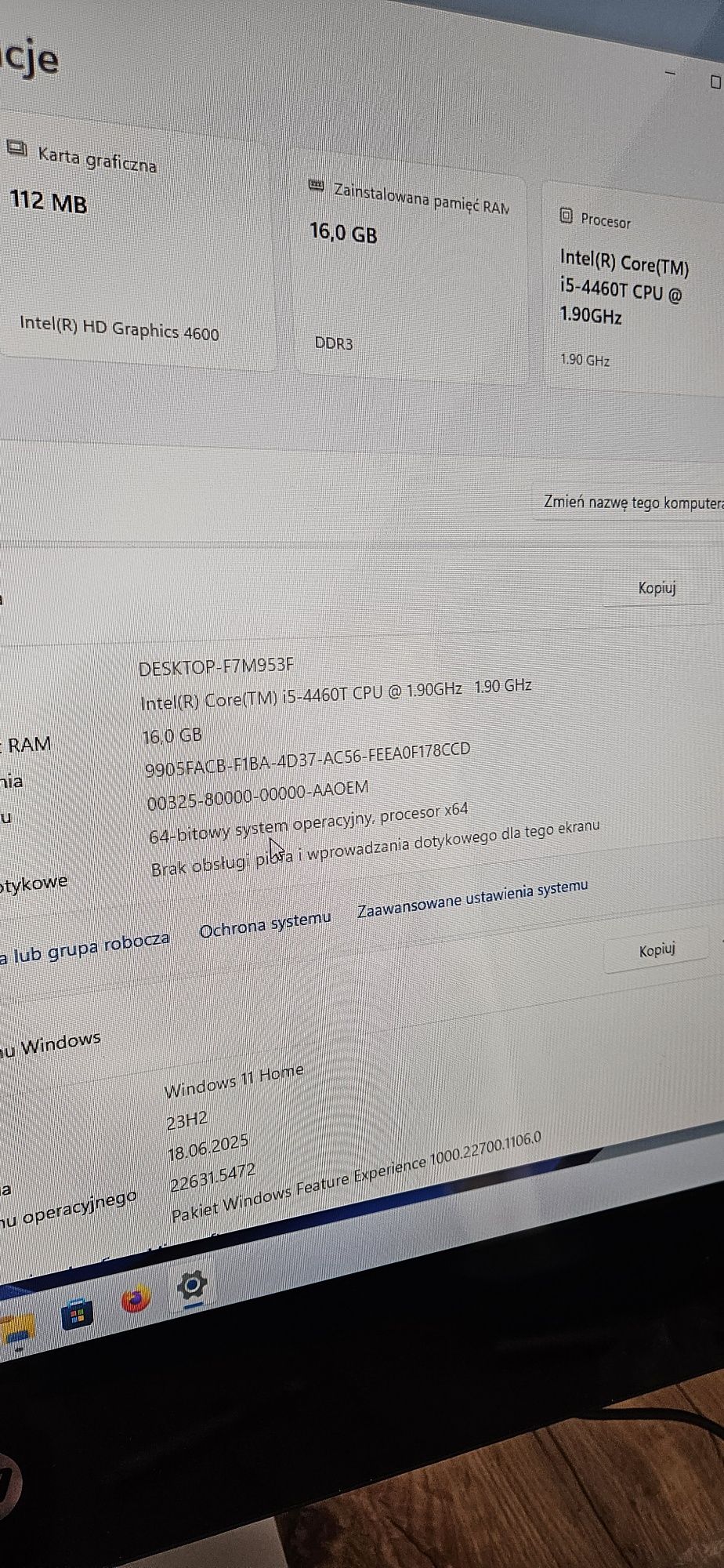Świetny komputer All in one HP pavilion 23cale ssd i5