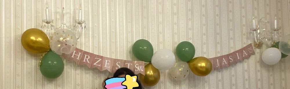 Chrzest święty Jasia - napis, dekoracja, chrzciny