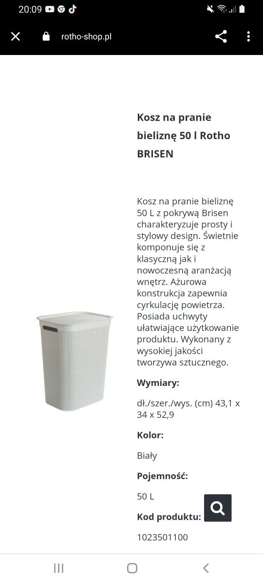 2 białe kosze na pranie I bieliznę zestaw NOWE