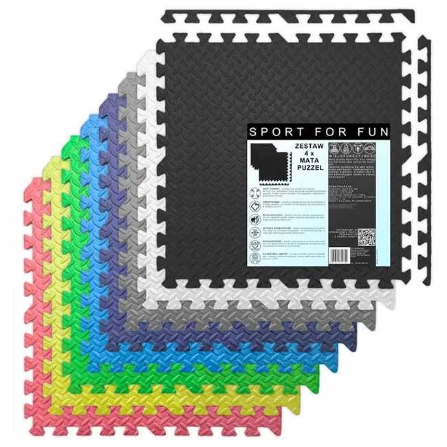 Mata puzzle 9szt pod sprzęt do ćwiczeń piankowe ochronne 180 x 180 cm
