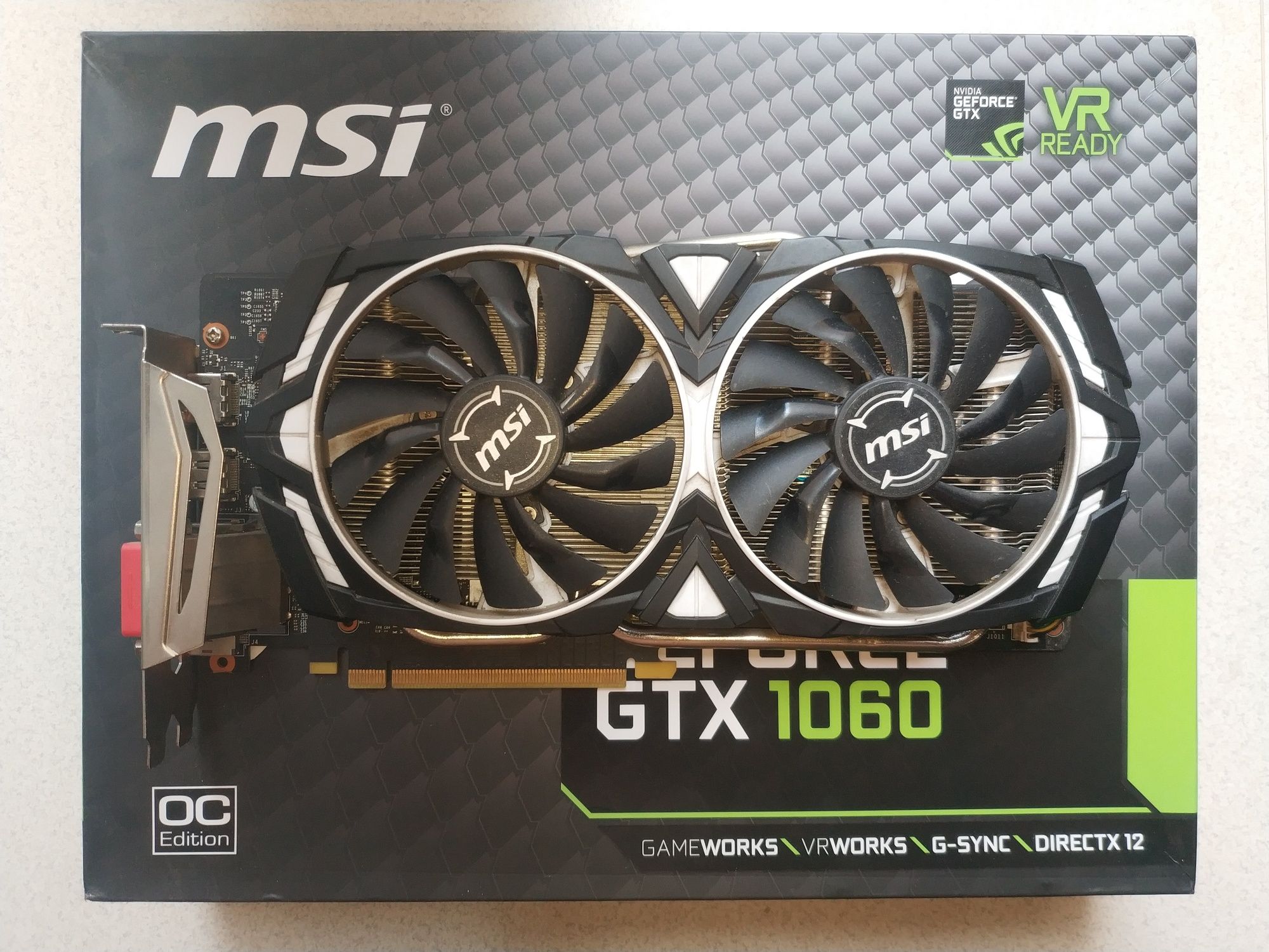 Продам ігрову відеокарту GTX 1060 3Gb MSI Armor OC