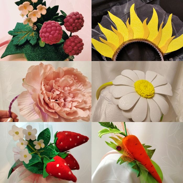 Обідок тістечко перлинка сорока полуничка  обруч тигр