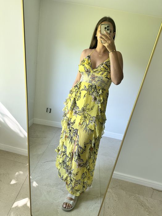 Nowa sukienka River Island rozmiar 36 falbanki gołe plecy