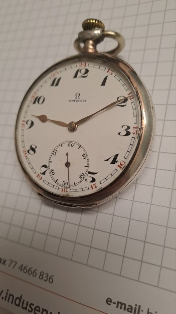 Zegarek Omega kieszonkowy srebrny