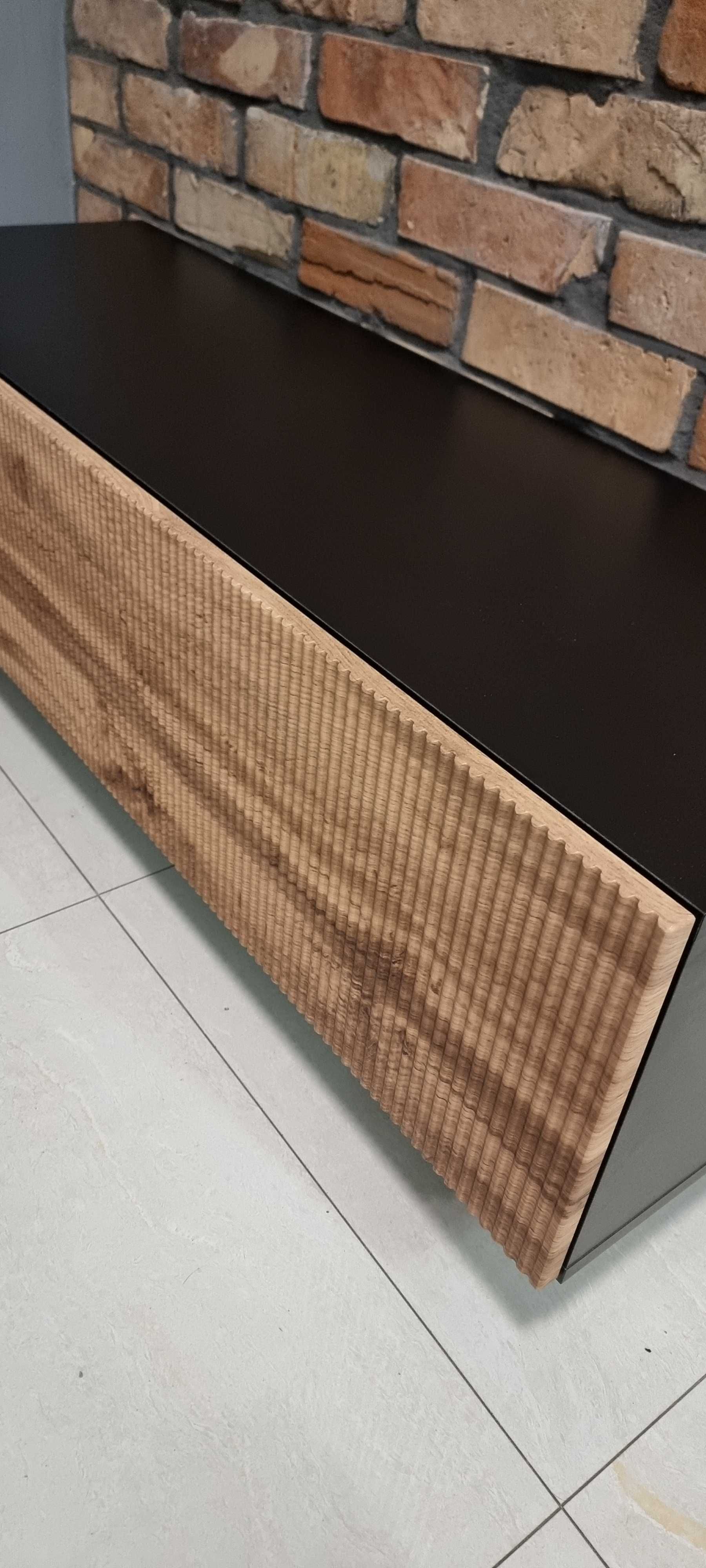 Szafka RTV Czarny MAT front MDF
