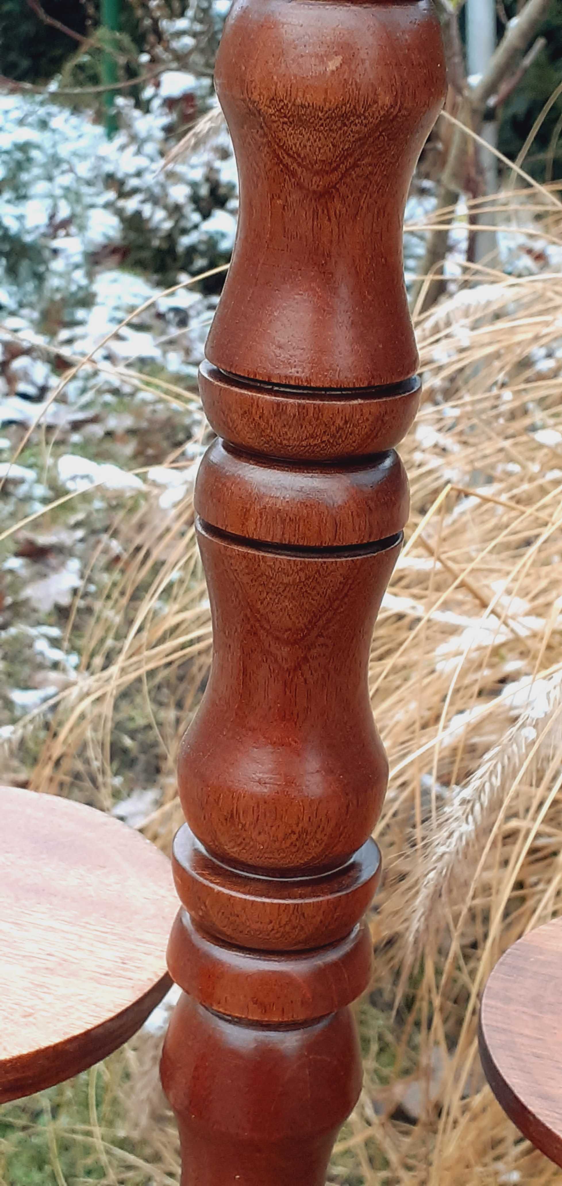 Kwietnik z drewna mahoniowego vintage
