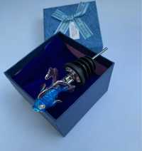 Niebieska ryba rybka nalewak do butelki zestaw w pudełku prezentowym