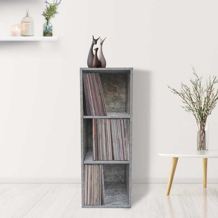 Nowa Szafka Winylowa 33 x 34 x 100 Beton Szafka Nocna Przechowywanie